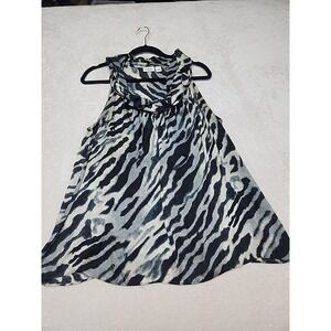 CATO Brand Sleeveless Top with a Zebra Print and a Cowl Neck. Size Large